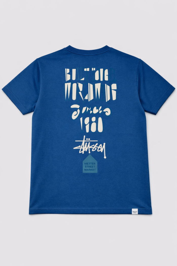 Premium Soft Textured T-shirt in Blue - Image 3