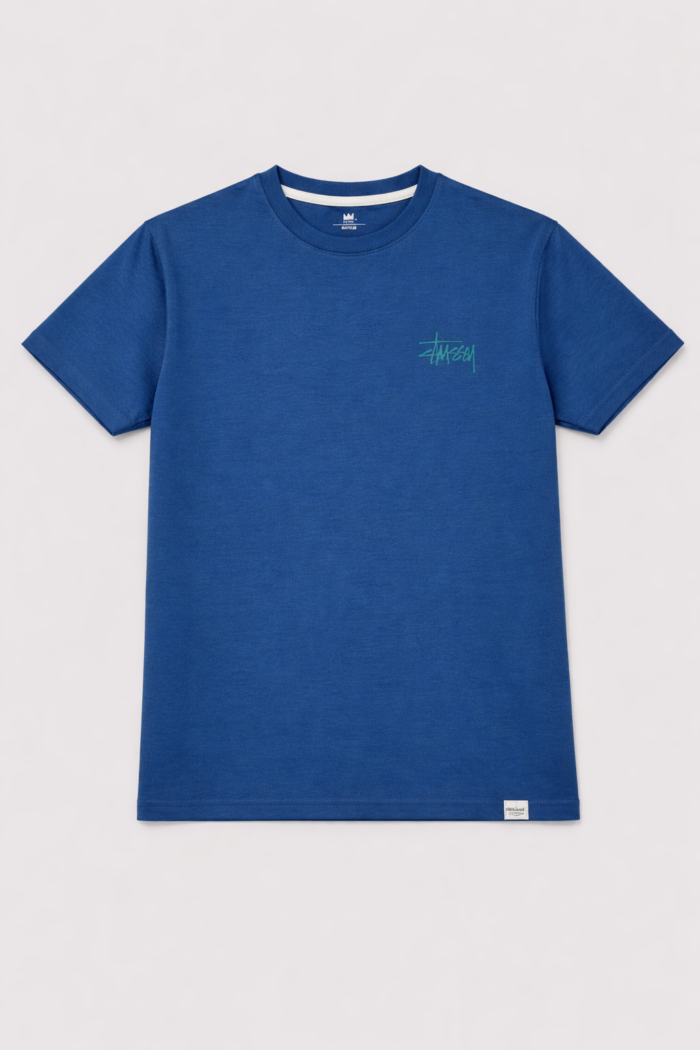 Premium Soft Textured T-shirt in Blue - Image 2