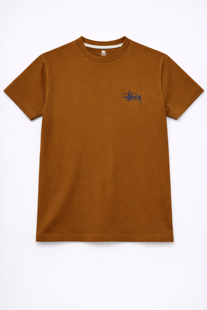 Premium Soft Textured T-shirt in Orange - Image 3