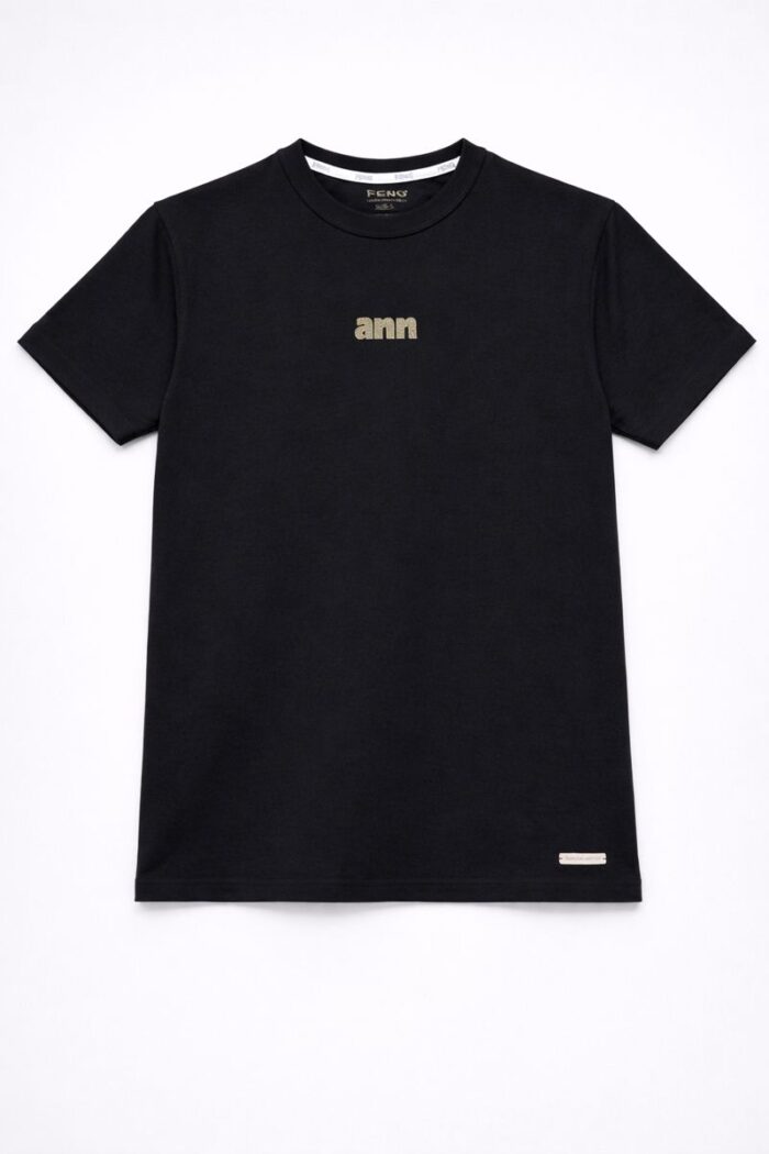 Premium Soft Textured T-shirt in Black - Image 2